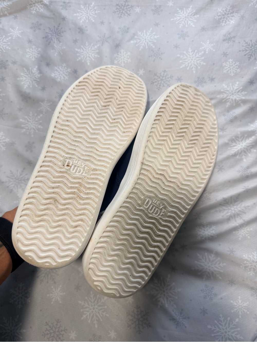 Hey Dude Navy Slip-On Sneakers with Woven Heel Accent Size 7 - Picture 5 of 6